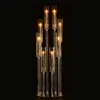 Pendenti a colonna con supporto per fiori in cristallo acrilico per lume di candela a led per corridoio di nozze Piombo per strada Supporto per fiori trasparente alto 98 cm decorazione di nozze 994