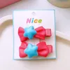 Saç Aksesuarları Yaz 2pcs Set Düz Renkli Yıldız Pentagram Yay Klipleri Kız Çocuklar İçin Sevimli Kawaii Fantezi Prenses Saç Pinası Moda