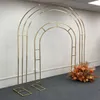 Shiny Gold Large Flower Arrangement Rack Outdoor Lawn Wedding Floral Arch Baptism Birthday Party Ornaments Display Stand