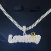 Moda jóias personalizado hip hop brilhando totalmente gelado vvs moissanite diamante carta nome pingente colar conjunto