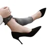 Sapatos de vestido de salto alto mulheres stiletto 2024 verão apontou toe preto boca rasa estilo inglês moda conforto sexy 34-40