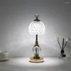 Tafellampen Metaal Kristal Acryl Bureaulamp Slaapkamer Opladen Touch Light Nordic Retro Sfeer Decoratie Kleine Nacht