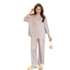 Printemps nouveau pyjama femmes glace soie manches longues diagonale Jacquard maison fureur ensemble doux et confortable