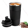 Vattenflaskor 12oz - Isolerad med läcktät lock Vakuum Rostfritt stål Thermos kaffetumblers till GOFOR Män och kvinnor för kalla drycker