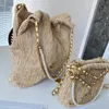 Sacs tissés en paille fourre-tout chaînes de perles sac à bandoulière marque de luxe de mode sacs à bandoulière sacs à main de haute qualité femmes lettre sac à main sac de téléphone portefeuille fourre-tout