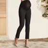 Women's Pants Pregnant Women Lift Over Bump Soft Full Ankle Length Solid Maternity Pregnancy Trouser Elastic Work Gift Support Office