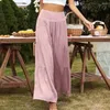 Women's Pants Wide-leg Elastic Waist Trousers Loose Fit Long High Waisted Wide Leg Spring Summer Business Work For Women