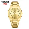 Nibosi Simple Personalized Diamond Gold Watch Simple Gold Mens Watch Student Quartz Watch Shop