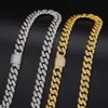 Hip Hop Jewelry 12mm Gold Plated Sterling Sier VVS Moissanite Diamond Iced Out Cuban Link Chain Necklace