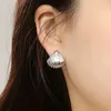 Brincos de pino caoshi moda concha forma orelha feminino na moda estilo moderno versátil elegante jóias para noivado acessórios chiques