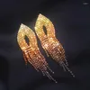 Dangle Earrings Luxury Shiny Rhinestone Drop For Women Wedding Bridal Big Long Tassel Crystal Jewelry Gifts