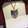 carteira designer cart catier for women Cartera luxury jewelry Fashionable and Domineering Personality Leopard Head Pendant Necklace v Gold Necklace Accessori