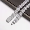 Moissanite Sterling Sier 10Mm 12Mm Trendy Hip Hop Sieraden Iced Out Rock Candy Diamond Ketting Tennis Armband