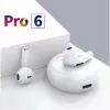 Original Pro 6 TWS Wireless Bluetooth Earphones Mini Pods Earbuds Earphone Headset för Xiaomi Android Samsung Apple iPhone -hörlurar Högt trovärdighetsspel Örskydd