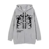 Erkek Hoodies Sweatshirts Koyu Fermuarı Kazak İskelet Hoodie High Street Moda Çift Kazak Ceket 4WVR