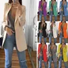 Plus Size Blazer Women Clothing Casual Cardigan Autumn Winter Overcoat Solid Large Topcoat Lapel Jacket Grace Fashion Outer Wear 240219