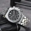 Nya AP -handledsklockor Mensklockor Sex nålar Alla Dial Work Quartz Sapphire Watch High Quality Designer Luxury Brand Chronograph Clock Watch Band Men 3 Eyes