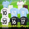 Camisas de futebol HAALAND 23 24 DE BRUYNE PHILLIPS MANS CIDADES GREALISH FERRAN MAHREZ FODEN BERNARDO CANCELO RODRIGO Camisa de futebol Homens Jogador Kit Kit Conjuntos Uniformes