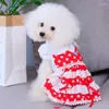 Vêtements de chien Mignon Dots Robe Été Pet Jupe Fille Vêtements Princesse Costumes Yorkshire Poméranie Caniche Bichon Schnauzer Robes XL