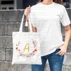 Shopping Bags Letter Beach Tote Bag Shopper Pouch Canvas White Cloth Handbag Women's Big School Teacher Mistress Gifts