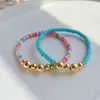 Charme pulseiras go2boho polímero argila frisada pulseira para menina heishi grânulos y2k acessórios boho verão colorido pulseras mulheres jóias