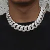 Collier cubain pour hommes, 23Mm, 5 rangées de VVS Moissanite S, en argent Sterling cultivé en laboratoire, diamant glacé, bijoux Hip Hop, Cubana