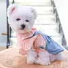 Cão vestuário primavera verão roupas bonito floral cintas vestido fino saia para pequeno chihuahua bichon poodle traje filhote de cachorro pet vestidos