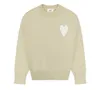 Nova marca de moda 23ss Paris Sweater Mens Designer Camisas de malha Long Amis Manga Francês Bordado Coração Padrão Redondo Pescoço Malhas Homens Mulheres