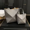 Color Blocking Tote Folding Einkaufstasche Frauen Tote Clutch Echtes Leder Sholder Geldbörse Hohe Qualität Zwei Größe Hobo Schulter Taschen Designer Handtasche 40309