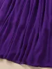 Robes longues pour femmes dames printemps haute qualité mode fête violet Rose rouge plissé décontracté doux jolie robe à manches longues