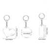 Nyckelringar 24st akryl nyckelringsämnen med nyckelkedjorer hjärtform rund och rektangel klar