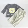 Clothing Sets 2024 Autumn Kids Baby Homewear Set: Cute Cartoon Pure Cotton Long Sleeve Top Pants Children's Underwear Pajamas 2pcs 0-10Y