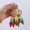 Schlüsselanhänger DIY handgemachte gewebte Gänseblümchen-Blumen-Perlen-Silikon-Schlüsselanhänger Mode-Schlüsselanhänger Frauen Männer Auto-Taschen-Anhänger