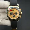 Relógio masculino de alta qualidade, 12 cores, mecânico, automático, pulseira de silicone, moldura de cerâmica, safira 116518, relógios de mergulho 40mm199m