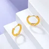 Dangle Earrings Jewelry Simple 18k Gold Small Twist Ear Ring Buckle Female European Style Former Retro Vintage Wedding