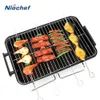 Filet de Barbecue pliable en acier inoxydable, poêle à charbon de bois Portable, Camping en plein air, cuisine, outils de pique-nique, 240223