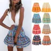 Faldas 2024 Falda corta estampada para mujer estilo nacional bohemio hoja de loto vestido largo de ocio diario para niñas Jujube azul cielo