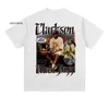 en Europa De Verenigde Staten Tide Retro do Oude gewassen korte mouwen High Street Clarkson Hip-Hop Oversized Summer Losse comfortabel T-shirt