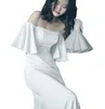 간단한 Bateau Spandex Mermaid Wedding Dresses Beach Court 기차 웨딩 드레스