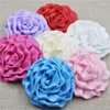 Flores decorativas 7 unids/lote 3 "7 colores nacidos flores de tela artificial para diadema de bebé cinta roseta enrollada accesorios para el cabello A0183