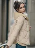 Damskie okopy płaszcze zimowe kurtki dla kobiet 2024 Fashion Fake dwa elementy krótki parkas w stylu koreański zimny płaszcz z kapturem