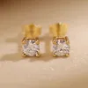 Женские серьги из стерлингового серебра 925 пробы с покрытием из золота 18 карат, модные свадебные серьги с бриллиантами, подарок для ювелирных изделий 240219