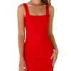 Casual Dresses 2024 Spring Summer Women's Solid Color Fishtail Dress Bandeau Slim-Fit Tight Braces