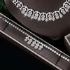 Halsbandörhängen Set 2024 Cubic Zirconia Jewelry Four Piece Wedding Dubai Full Women's Party