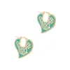 Designer Vivianes Westwoods smycken Viviennr Empress Dowager Xis Ny emaljfärgad persikhjärta dubbelsidiga örhängen med liten kvinnlig design söt och cool hjärta