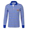 Polos Polos Russian Naval Jack Flag Emblem Stripes Polo Shirts Bawełniany długi rękaw marynat