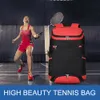 Bolsa para raqueta de bádminton de gran capacidad de 25L, raquetas de tenis con cremallera completa, correa de hombro ajustable para hombres, mujeres, jóvenes y adultos 240223