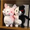 Wholesale black and White bear powder White Rabbit plush toys children's games Playmate company activities gift home decorations