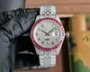 Réussissez le test GRAHip Hop Jewelry Diamond Watch Acier inoxydable Iced Out Bustdown VVS Moissanite Watch