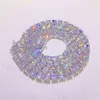 Bijoux de luxe en or réel 14K 5 mm 16 "18" 20 "22" 24 "26" 28 pouces VVS Moisanite Diamond Tennis Chain Collier